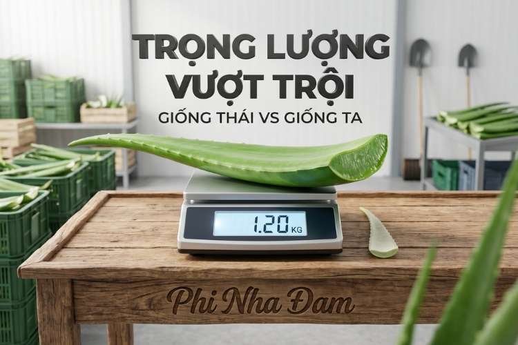 Trọng lượng vượt trội so với giống nha đam ta
