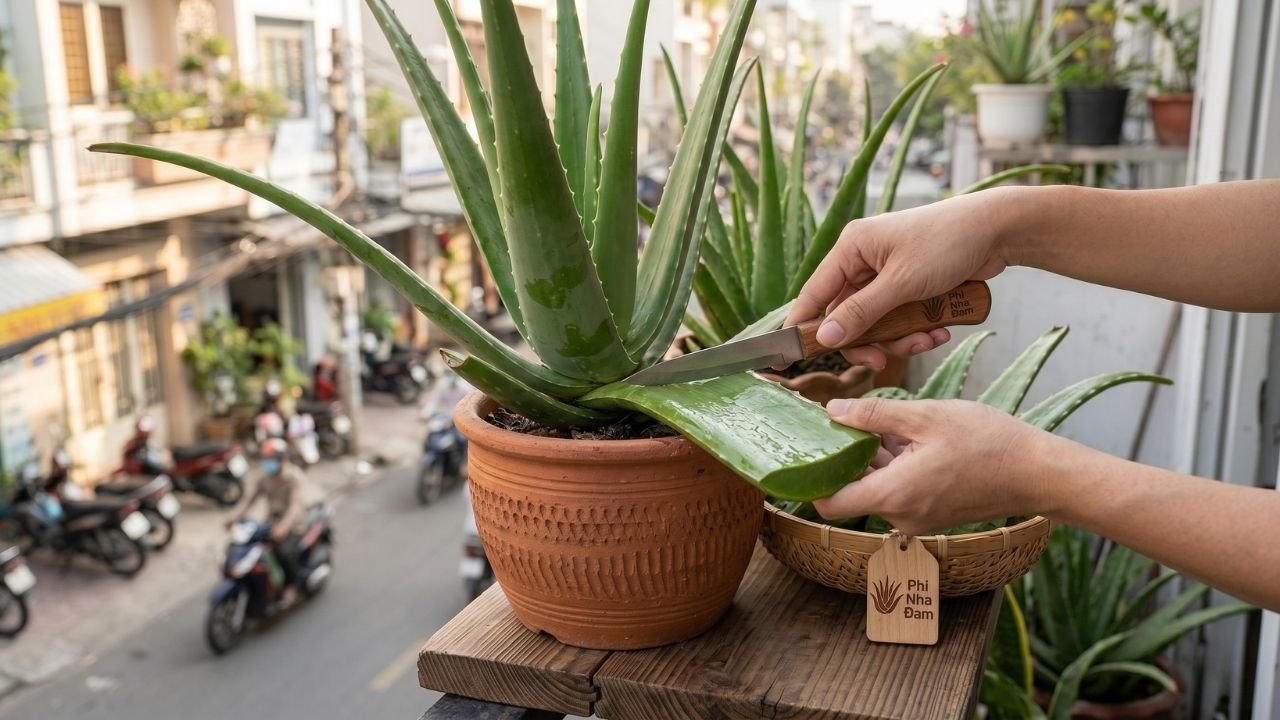 Hướng dẫn thu hoạch nha đam Thái trồng trong chậu