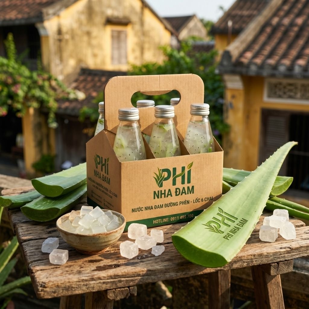 Nước thạch nha đam đóng chai nguyên chất Phi Nha Đam
