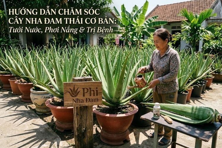 Hướng Dẫn Chăm Sóc Nha Đam Thái Cơ Bản Tưới Nước, Phơi Nắng & Trị Bệnh