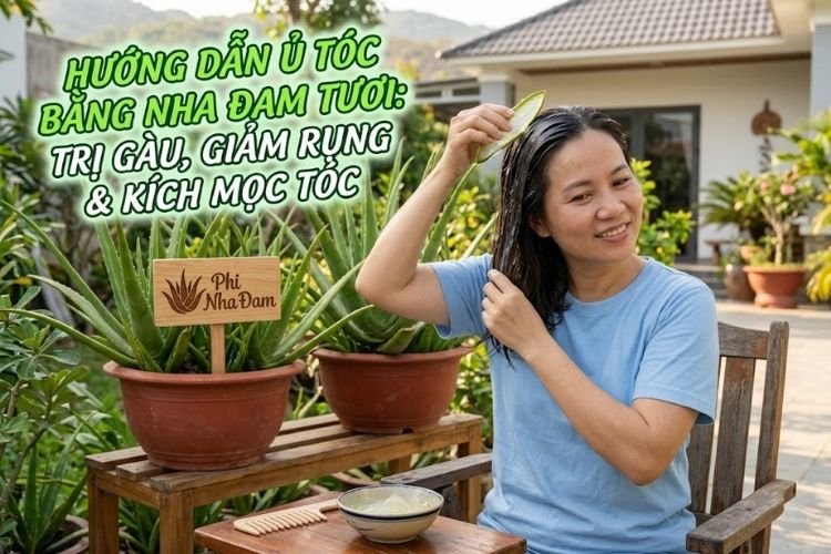 Hướng Dẫn Ủ Tóc Bằng Nha Đam Tươi Trị Gàu, Giảm Rụng & Kích Mọc Tóc