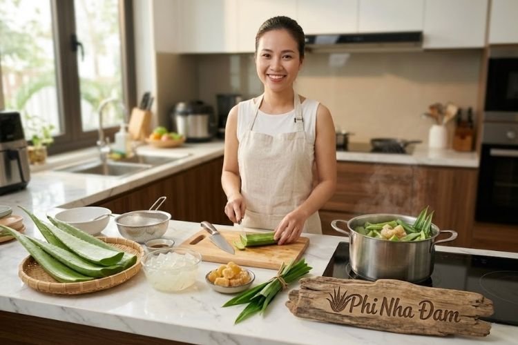 Cách nấu nước cốt đường phèn lá dứa thơm ngon