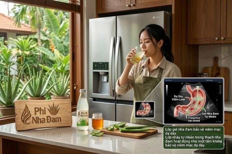 Lớp gel nha đam bảo vệ niêm mạc dạ dày