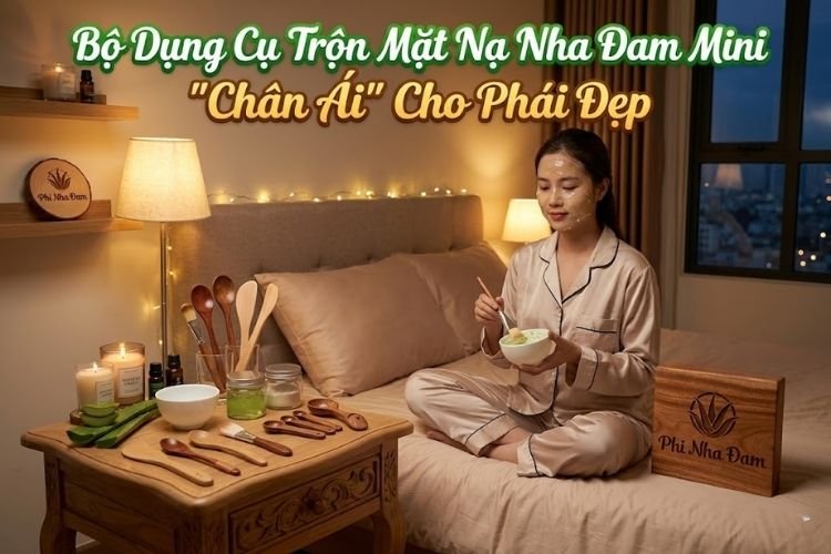 Bộ Dụng Cụ Trộn Mặt Nạ Nha Đam Mini Chân Ái Cho Phái Đẹp