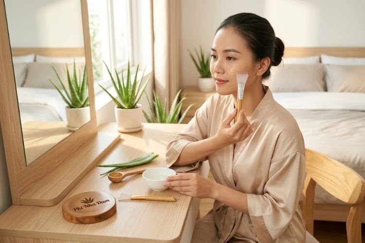 Bộ dụng cụ trộn mặt nạ mini 4 in 1 cọ silicon chuyên dụng đắp nha đam