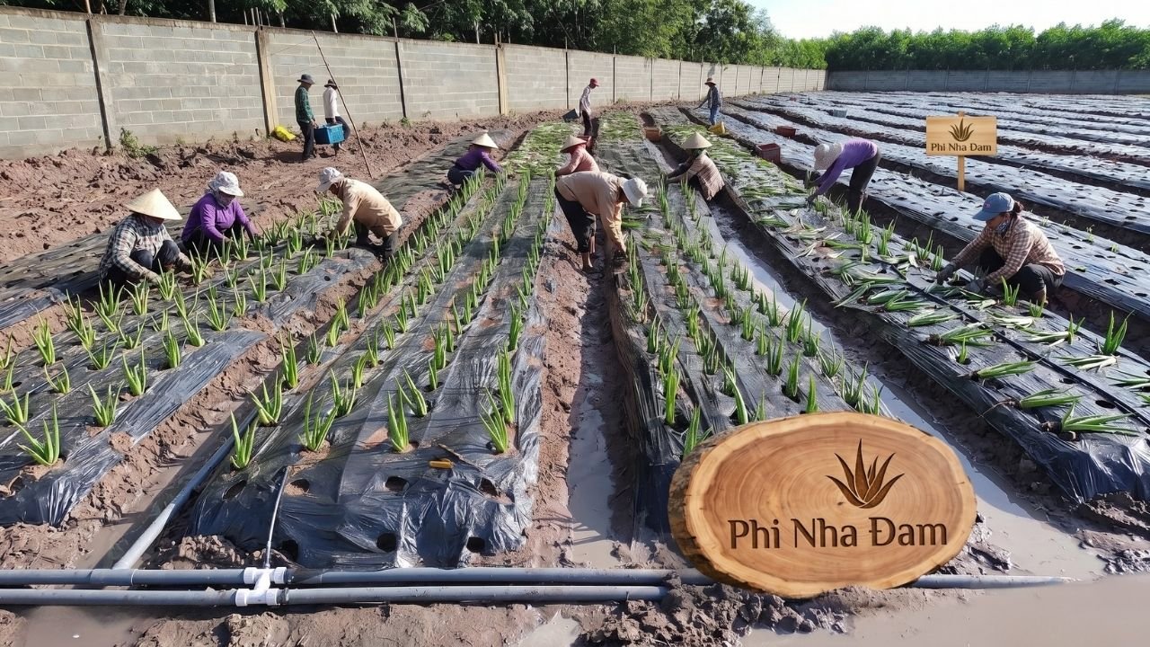 Quy trình trồng nha đam Thái kinh tế - Hệ thống tưới nhõ giọt