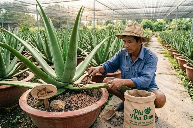 Review các loại phân trùn quế cao cấp ép bẹ nha đam Thái to khổng lồ