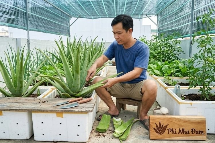 Review dao lách mũi nhọn thu hoạch nha đam Thái khổng lồ