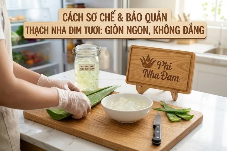 Cách Sơ Chế Và Bảo Quản Thạch Nha Đam Tươi Trong Tủ Lạnh Giòn Ngon, Không Đắng